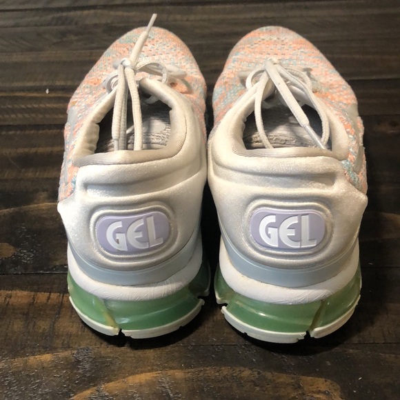 ASICS GEL QUANTUM 360 glacier grey/ orange pop/ Aruba blue womens 10 - Picture 5 of 6